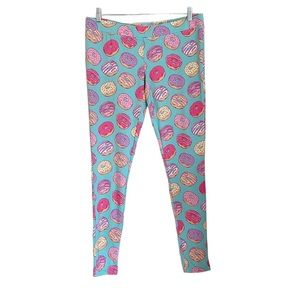 Tipsy Elves Donut Print fun novelty full lenght leggings size XL
